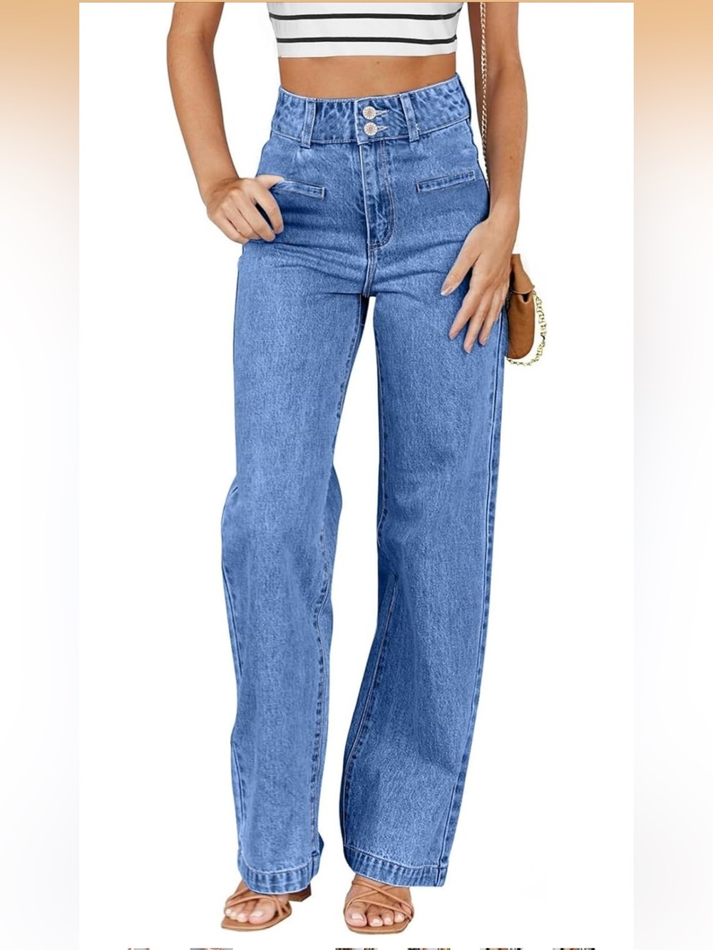 High-Rise Wide Leg Women’s Jeans in Light Blue